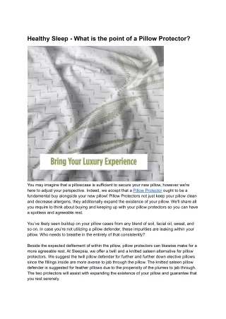 healthy sleep what is the point of a pillow