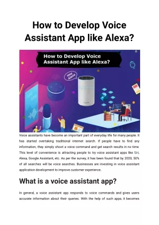 how to develop voice assistant app like alexa