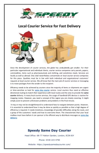 local courier service for fast delivery