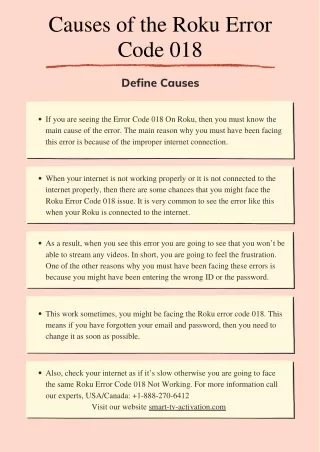causes of the roku error code 018