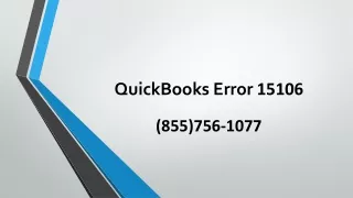 QuickBooks Error 15106