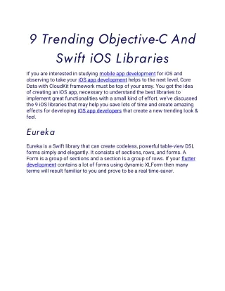 9 trending objective c and swift ios libraries