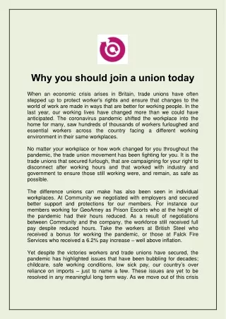 Why you should join a union today