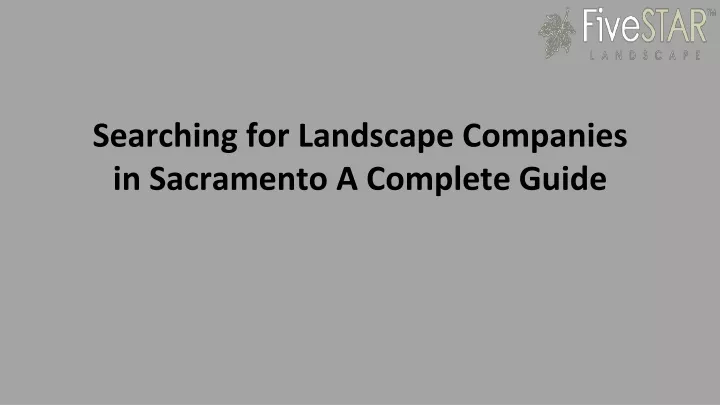 searching for landscape companies in sacramento a complete guide