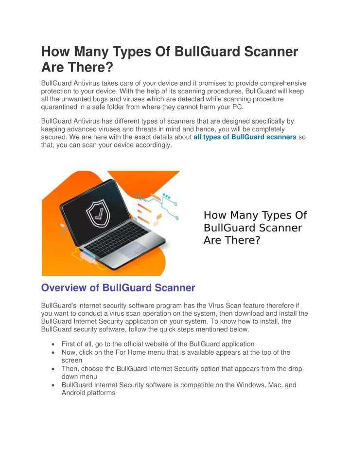 how many types of bullguard scanner are there