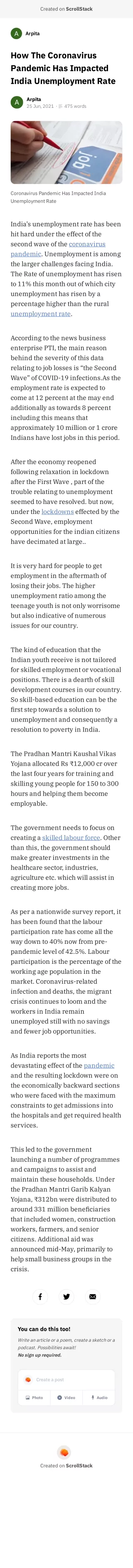 How The Coronavirus Pandemic Has Impacted India Unemployment Rate