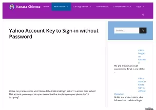 Yahoo Account Key to Sign-in without Password - Contact Kanata Chinese