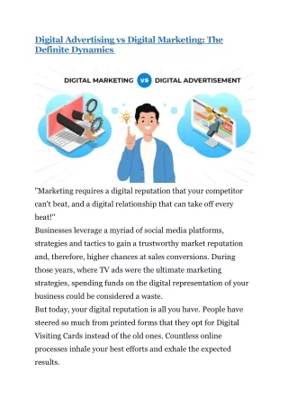 digital advertising vs digital marketing