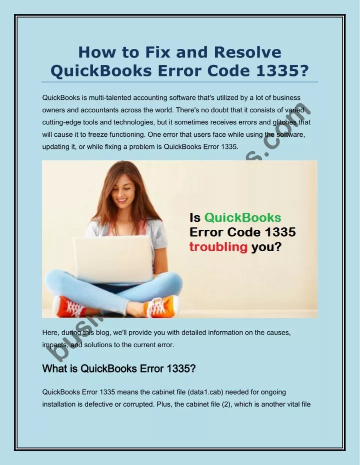 how to fix and resolve quickbooks error code 1335