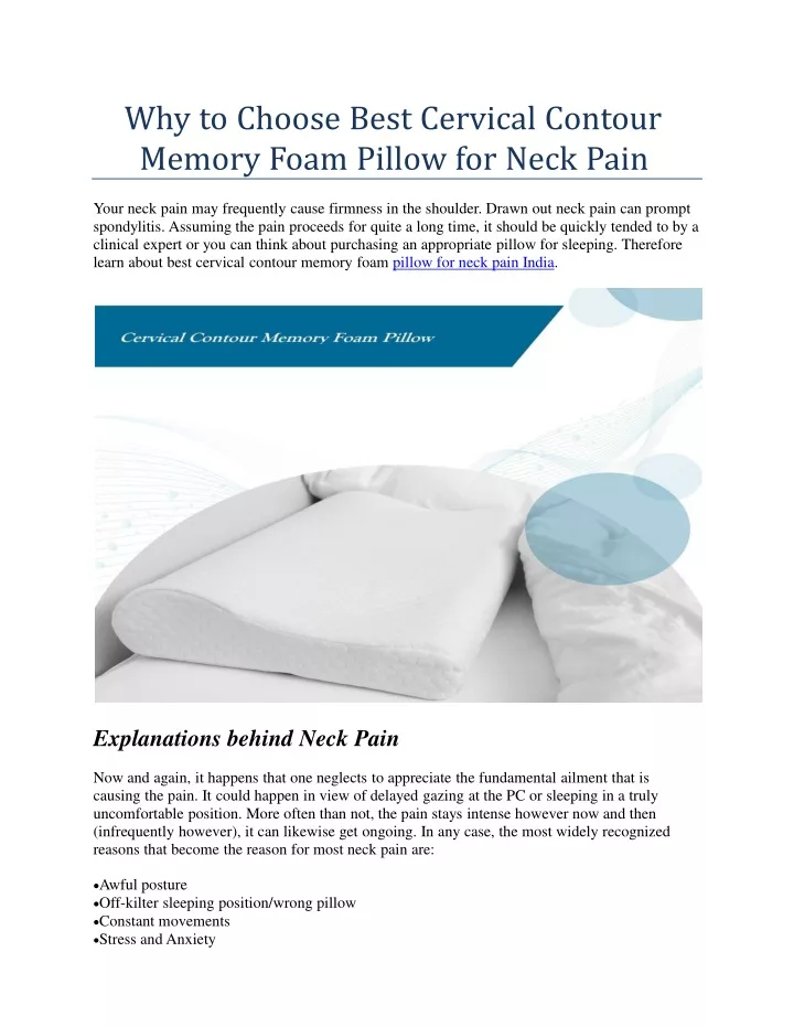 why to choose best cervical contour memory foam