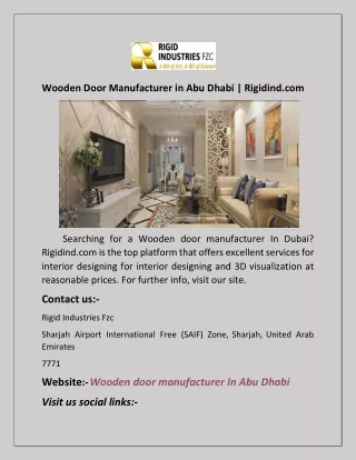 Wooden Door Manufacturer in Abu Dhabi | Rigidind.com