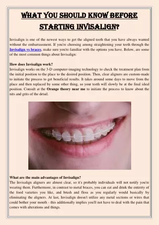 what you should know before what you should know
