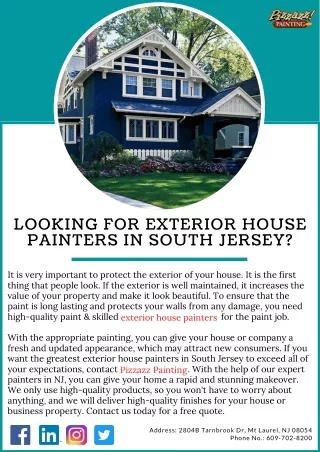 Looking for Exterior House Painters in South Jersey?