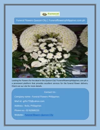 Funeral Flowers Quezon City | Funeralflowersphilippines.com.ph