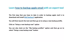 learn how to backup apple email with an expert tool