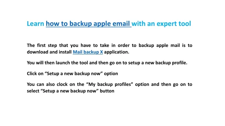 learn how to backup apple email with an expert tool