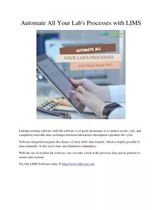 automate all your lab s processes with lims