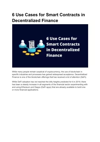 6 use cases for smart contracts in decentralized