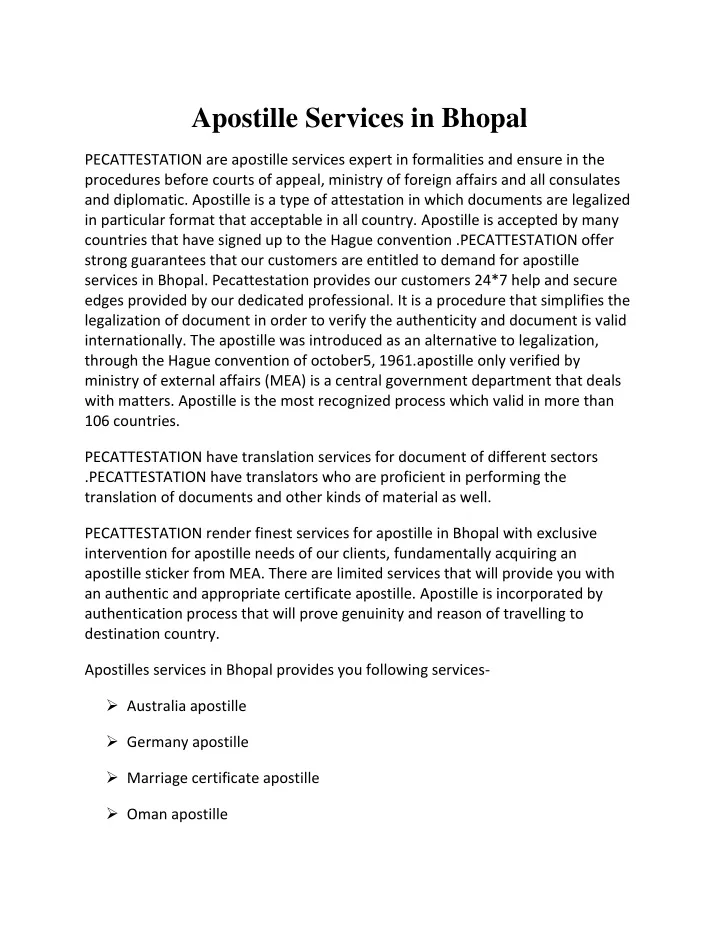 apostille services in bhopal