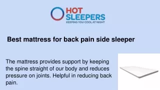 Best mattress for back pain side sleeper