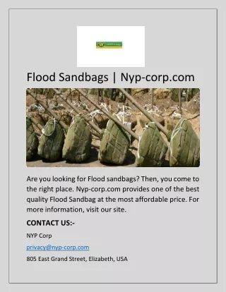 Flood Sandbags | Nyp-corp.com