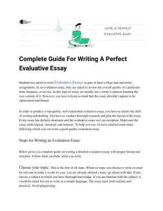 Complete guide for writing an evaluative essay