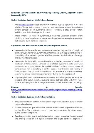 excitation systems market size overview