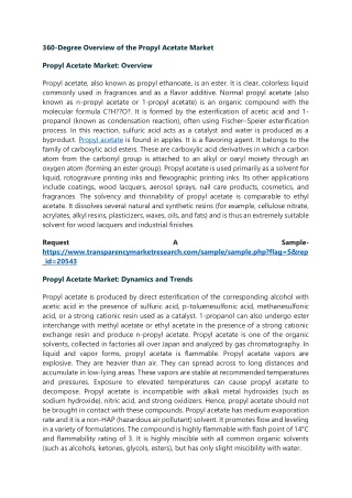 360 degree overview of the propyl acetate market