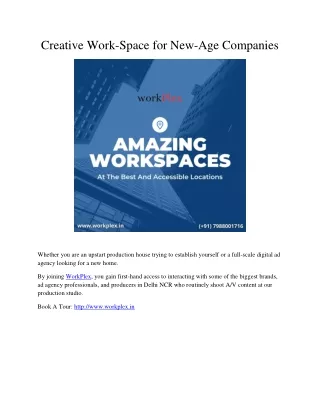 creative work space for new age companies