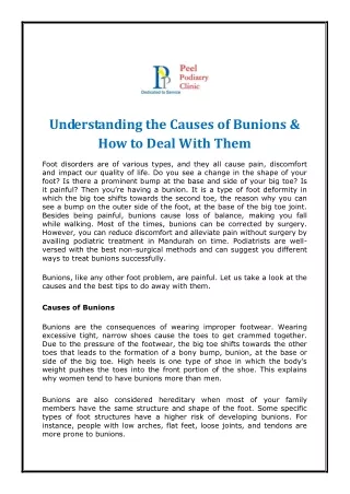 understanding the causes of bunions how to deal