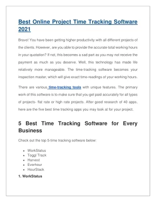 Best Online Project Time Tracking Software 2021-converted