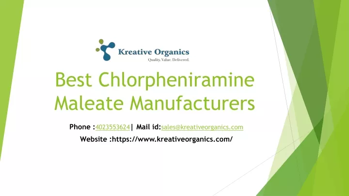 best chlorpheniramine maleate manufacturers