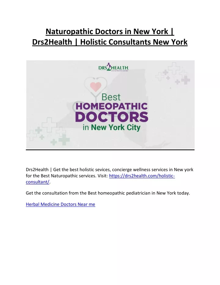 naturopathic doctors in new york drs2health