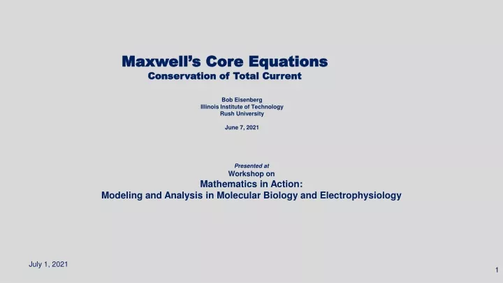 maxwell s core equations conservation of total