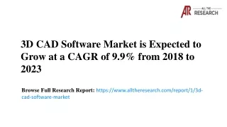 Global 3D CAD Software Market expected to grow at a CAGR of 9.9% from 2018 to 20