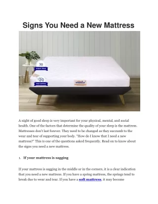 signs you need a new mattress