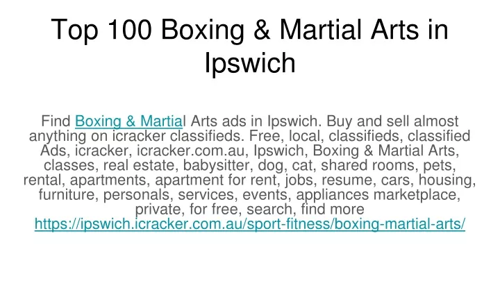 top 100 boxing martial arts in ipswich