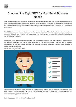Choosing the Right SEO for Your Small Business Needs