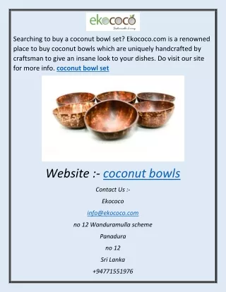 coconut bowl set a