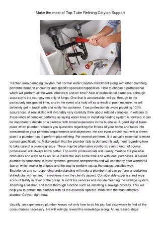 make the most of top tube relining colyton support