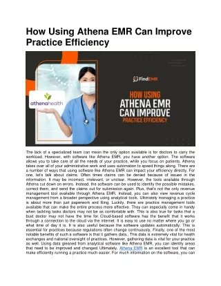how using athena emr can improve practice