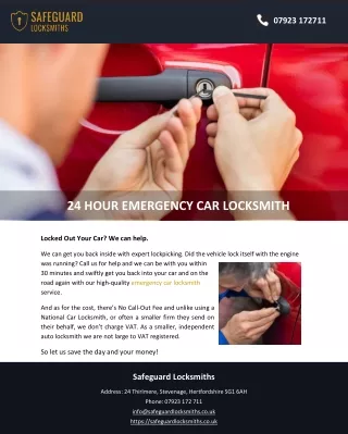 24 HOUR EMERGENCY CAR LOCKSMITH