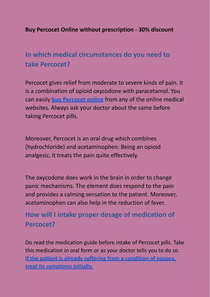 buy percocet online without prescription