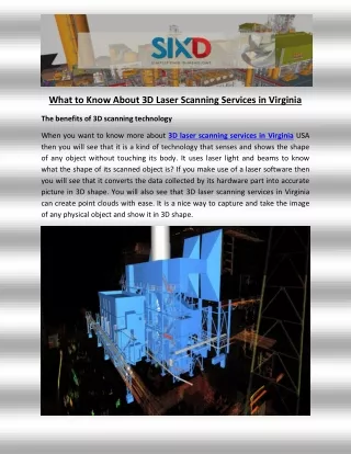 What to Know About 3D Laser Scanning Services in Virginia
