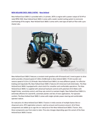 NEW HOLLAND EXCEL 3600