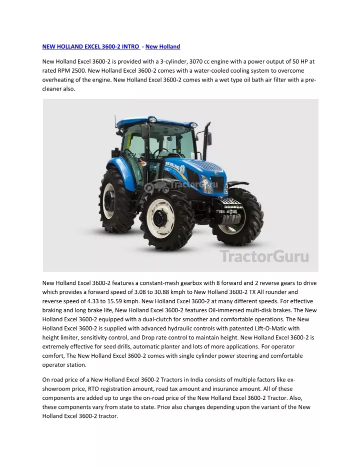 new holland excel 3600 2 intro new holland