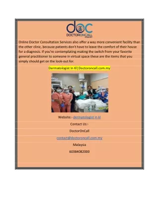 online doctor consultation services also offer