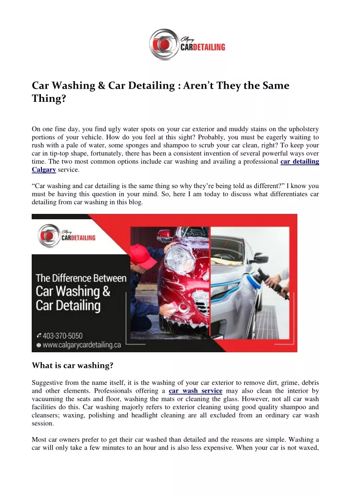 car washing car detailing aren t they the same