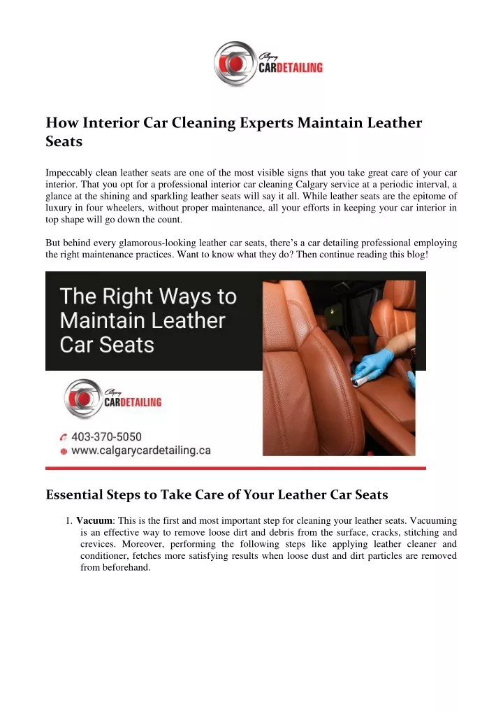 how interior car cleaning experts maintain