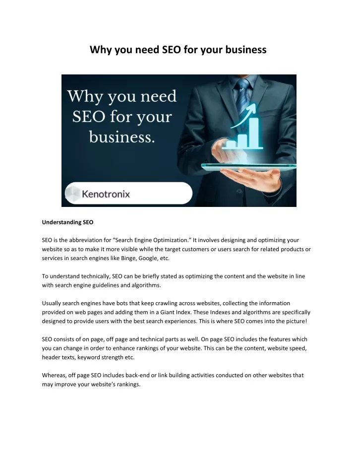 why you need seo for your business